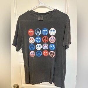 Comfort Colors Tee with Peace and Smile Graphics